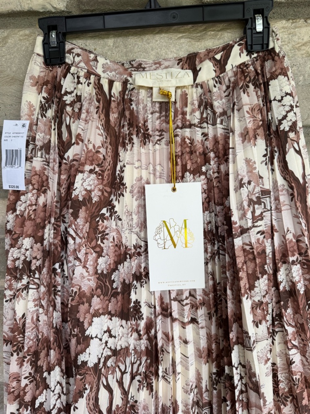 Mestiza New York Daniella Midi Skirt in Chestnut Toile 2 $325 - Picture 7 of 7